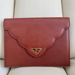 Vintage Yves Saint Laurent Brown Leather Wallet